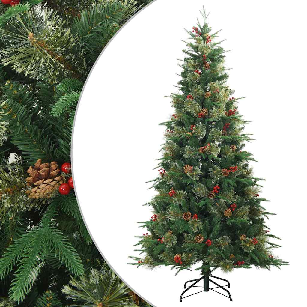Albero di Natale Artificiale con Rami Pieghevoli Verde 180 cm