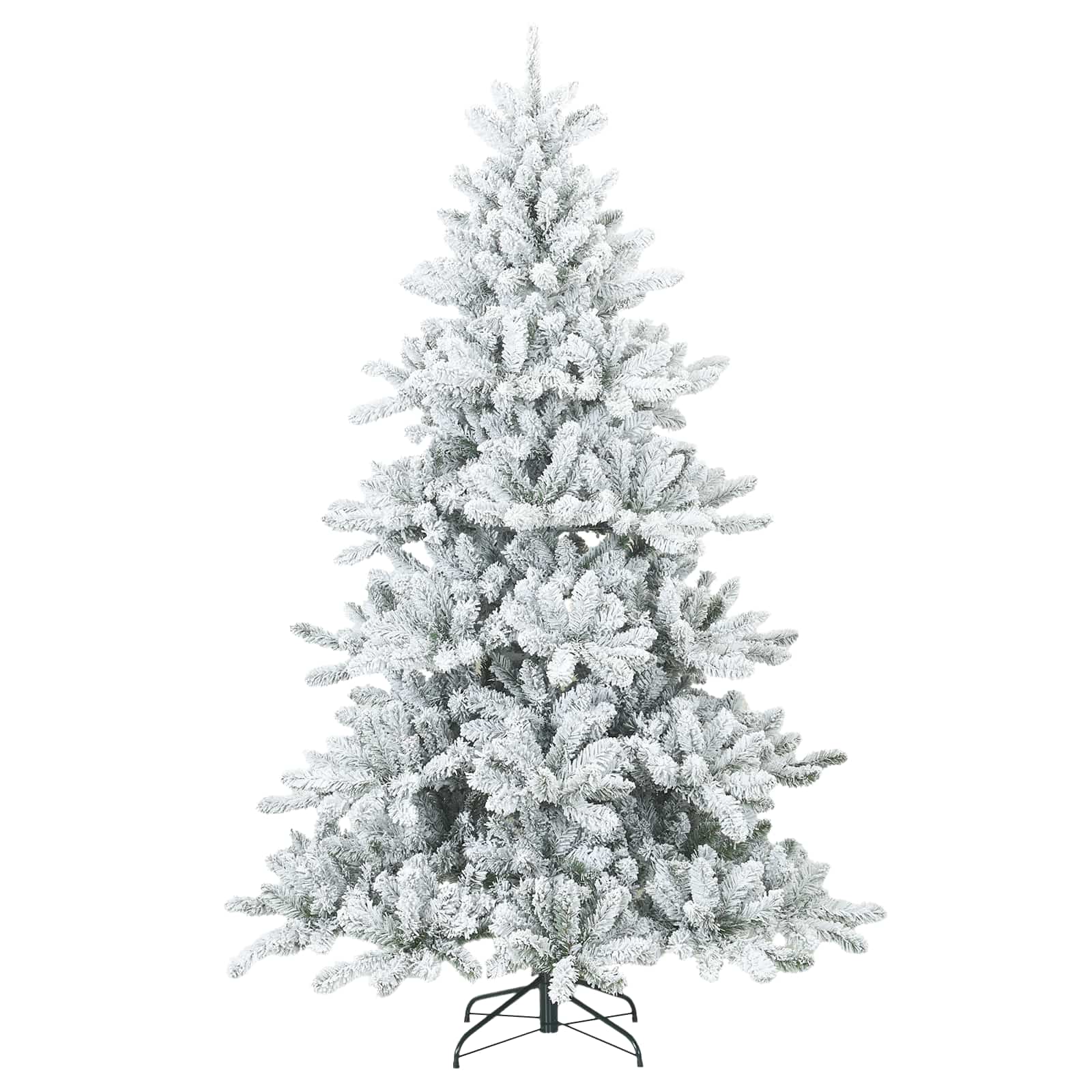 Albero di Natale Artificiale Snodato Foderato di Neve Bianco