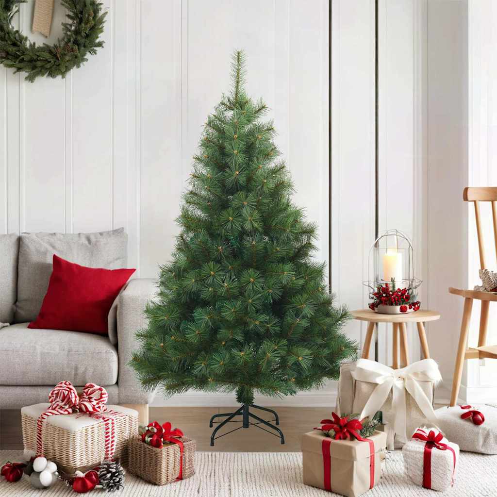 Albero di Natale Artificiale con Rami Pieghevoli Verde 120 cm