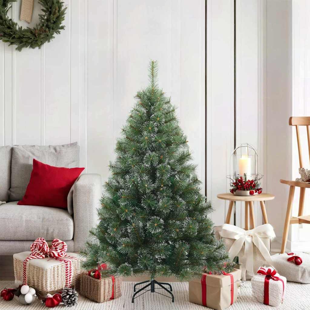 Albero di Natale Artificiale Snodato Foderato di Neve Verde