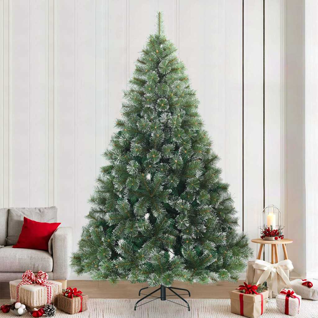 Albero di Natale Artificiale Snodato Foderato di Neve Verde