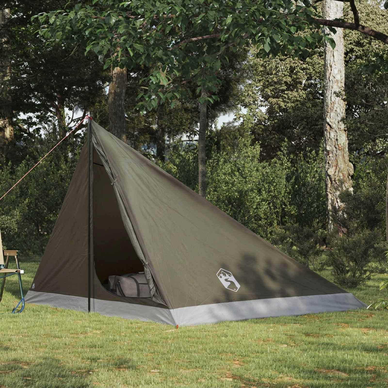 Tenda da backpacking 4 persona Marrone e Grigio