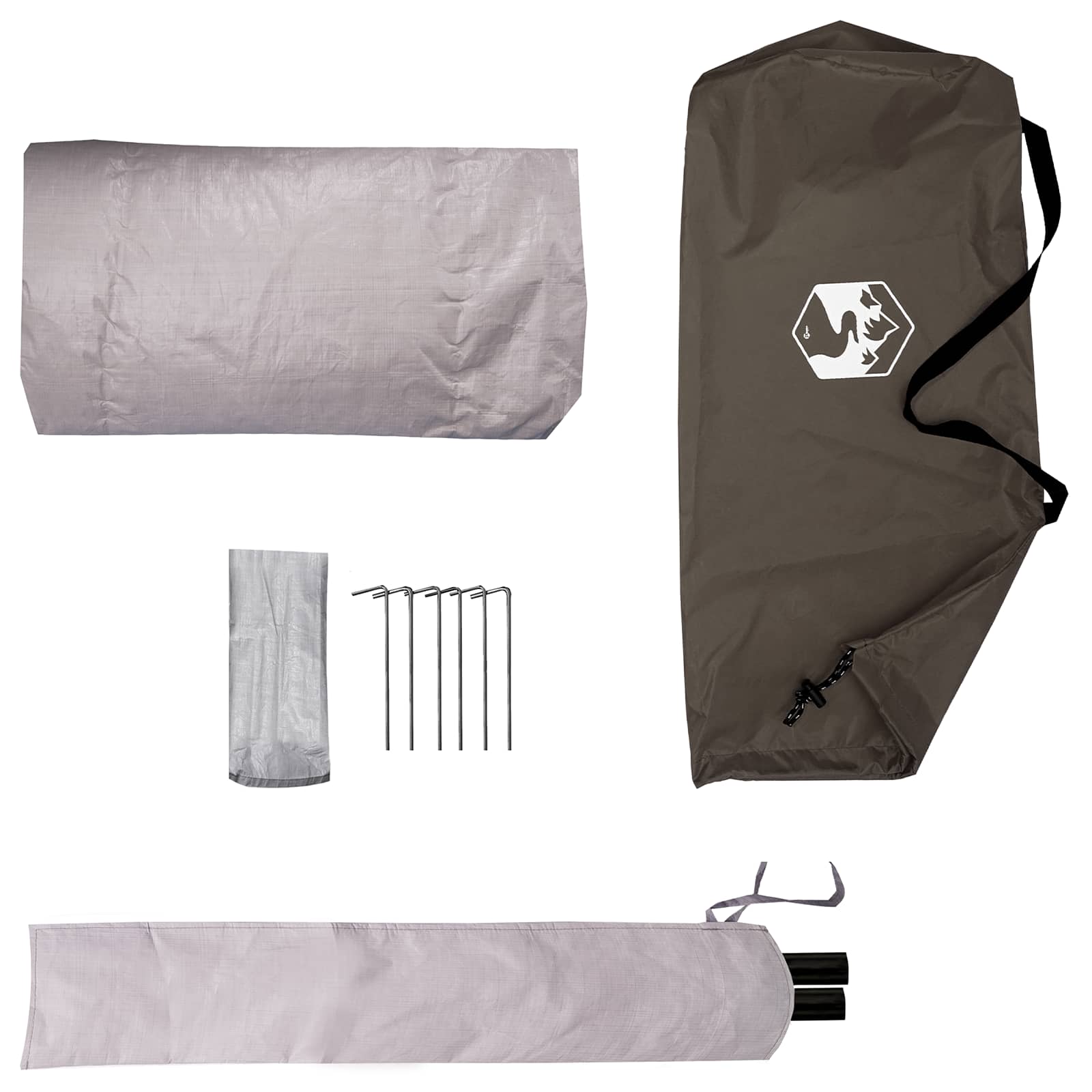 Tenda da backpacking 4 persona Marrone e Grigio