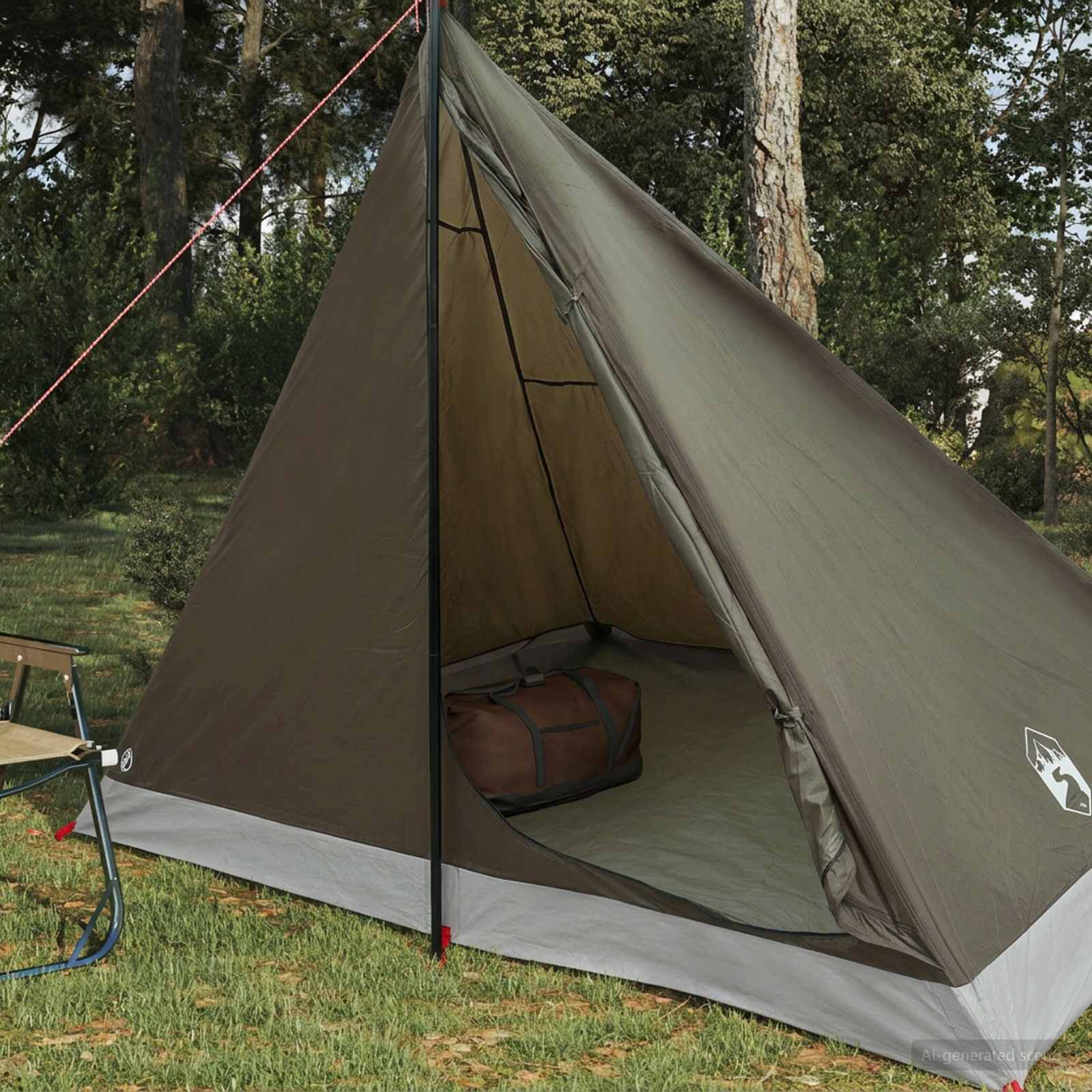 Tenda da backpacking 4 persona Marrone e Grigio