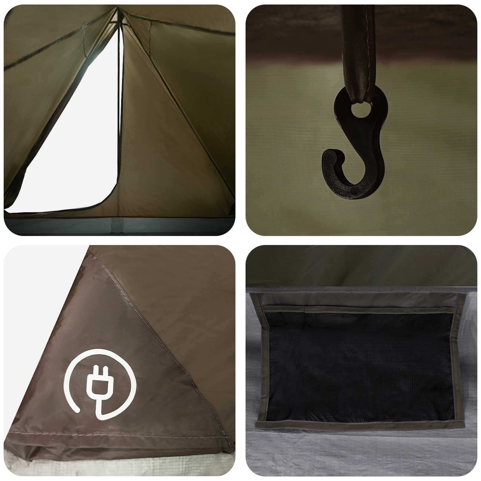Tenda da backpacking 2 persona Marrone e Grigio