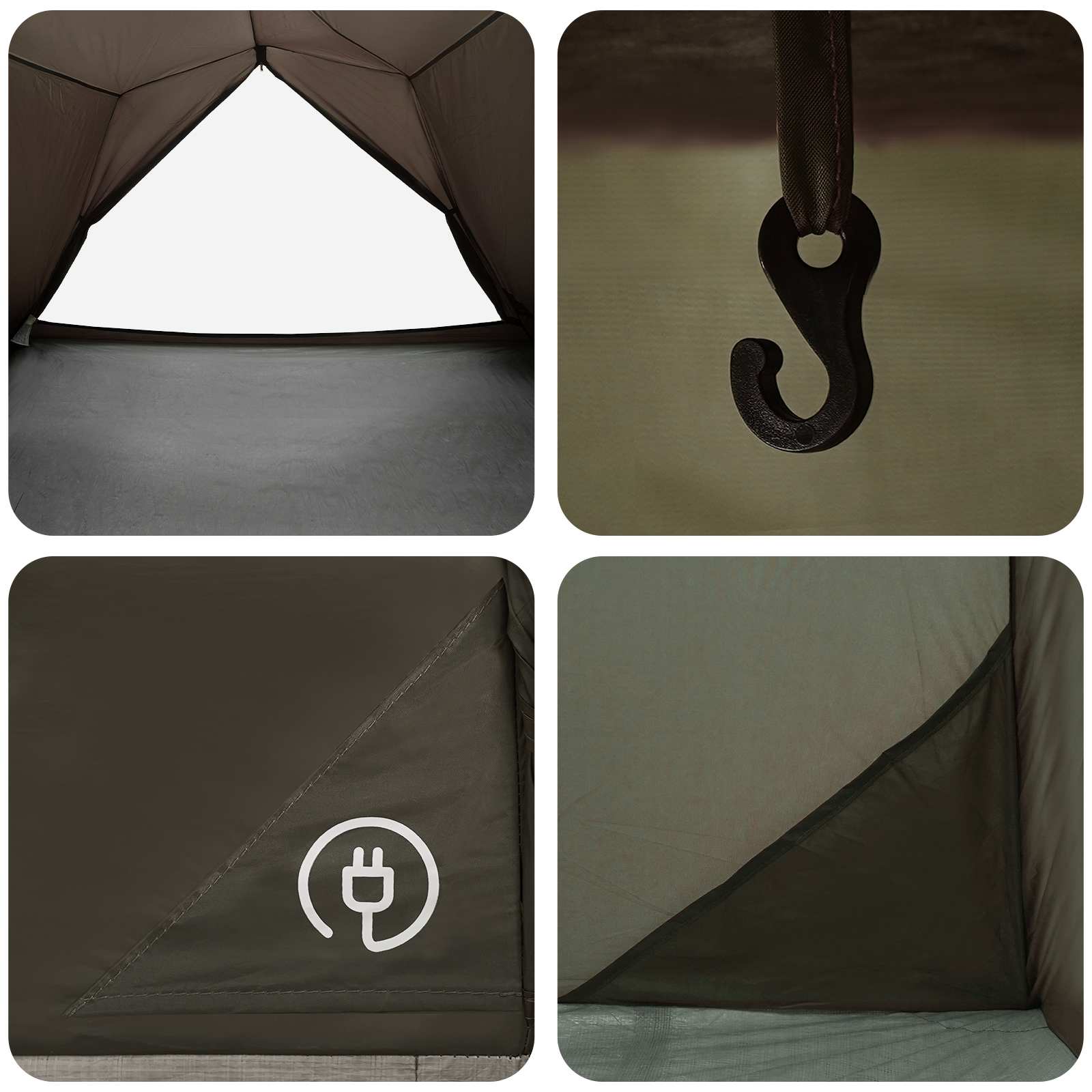 Tenda a tunnel 4 persona Marrone e Grigio