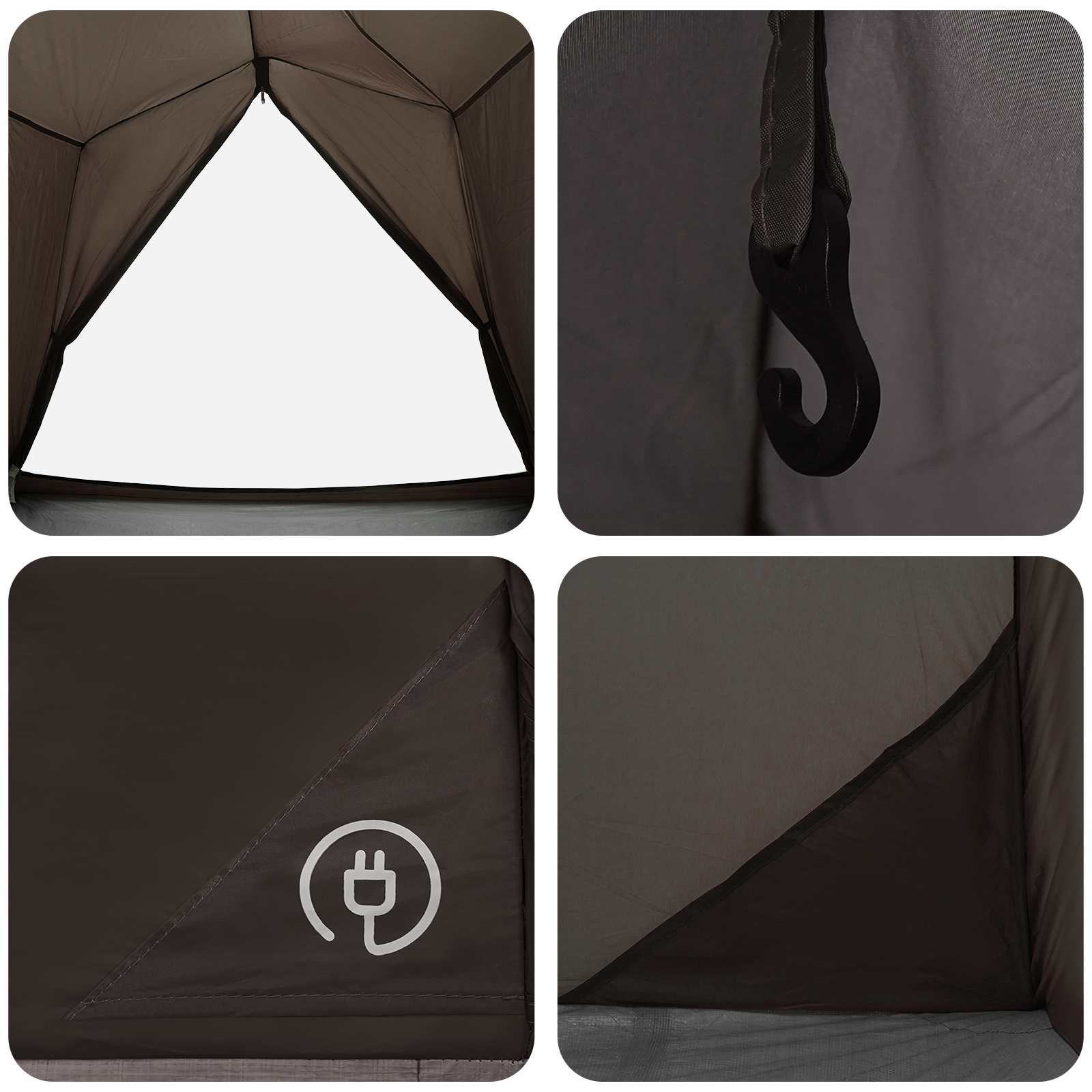 Tenda a tunnel 2 persona Marrone e Grigio