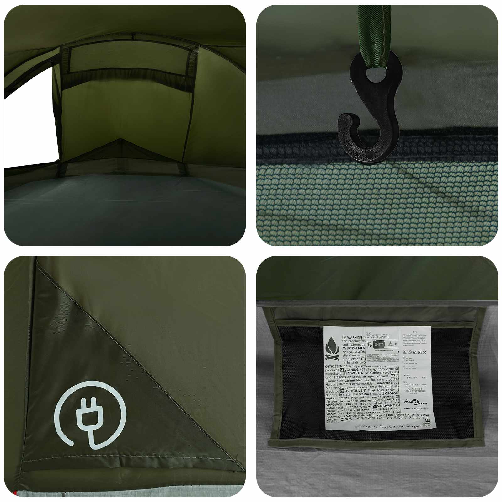 Tenda da backpacking 4 persona Verde Oliva
