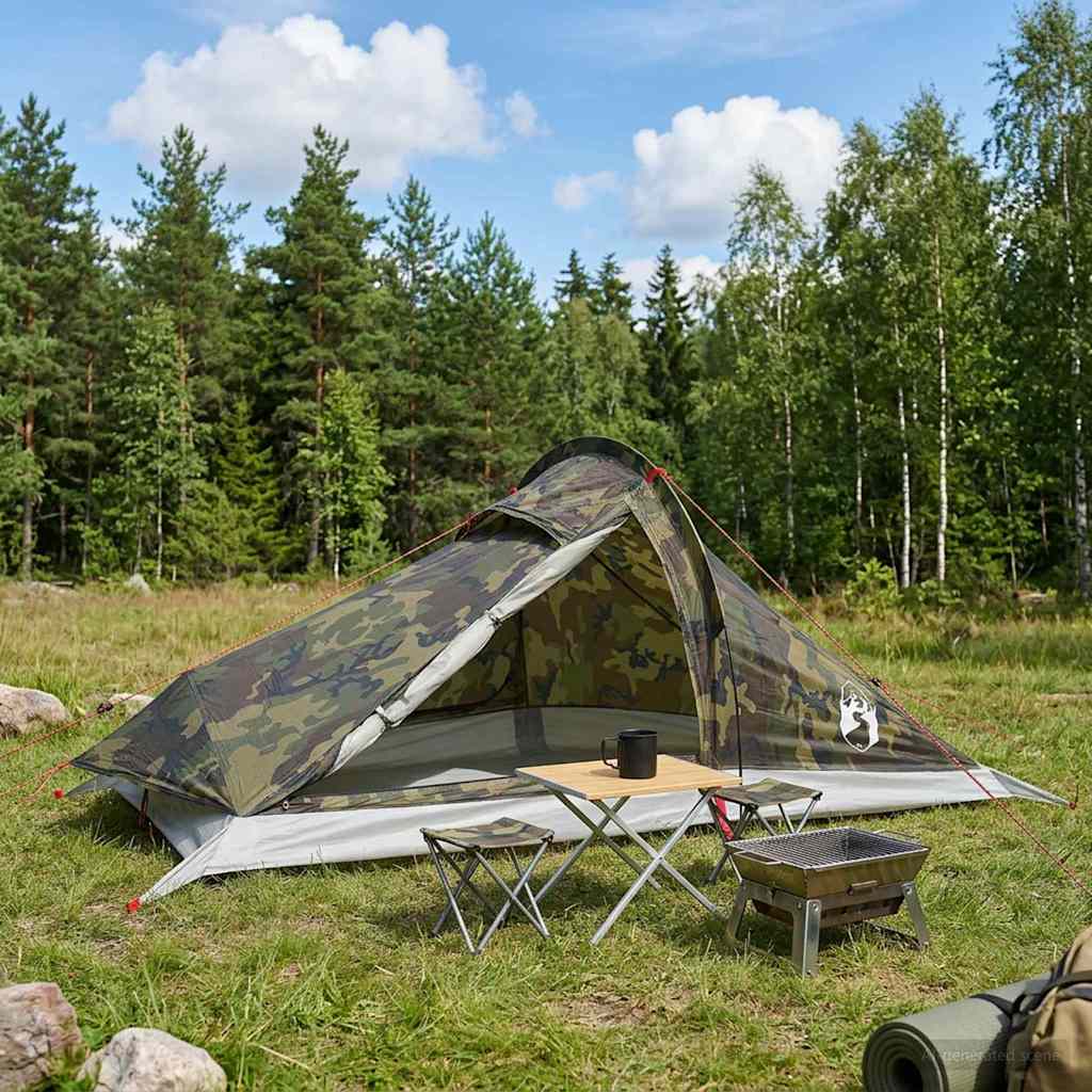 Tenda da backpacking 4 persona Mimetico