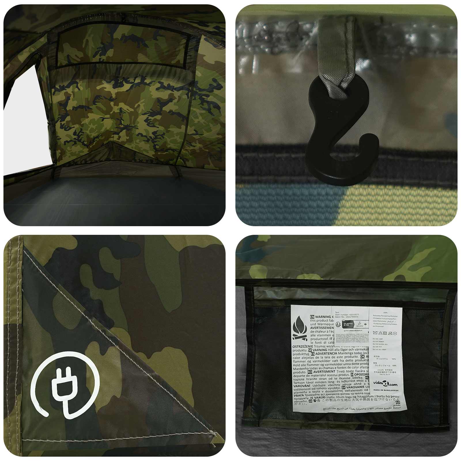 Tenda da backpacking 4 persona Mimetico