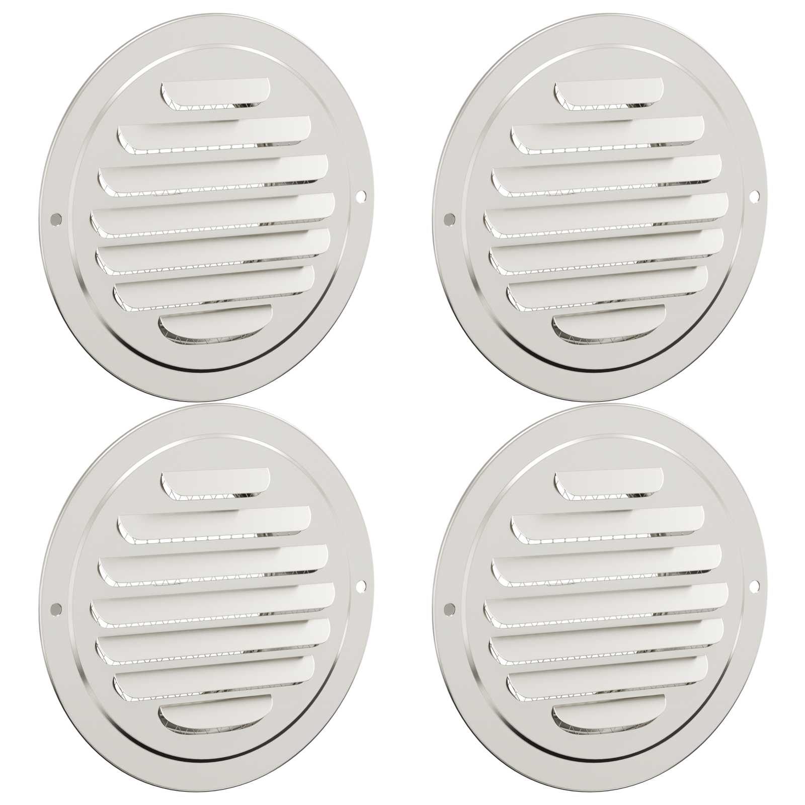 Coperture per ventilazione d'aria 4 pz Argento 80 mm