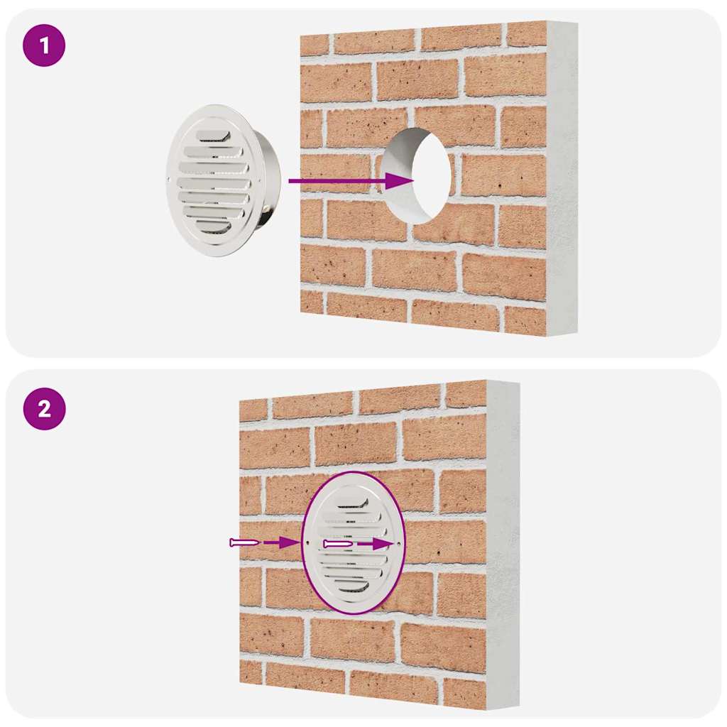 Coperture per ventilazione d'aria 4 pz Argento 100 mm