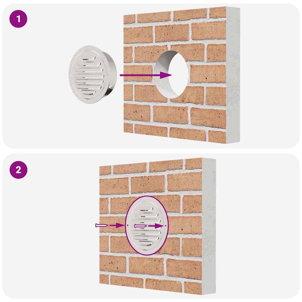 Coperture per ventilazione d'aria 4 pz Argento 125 mm