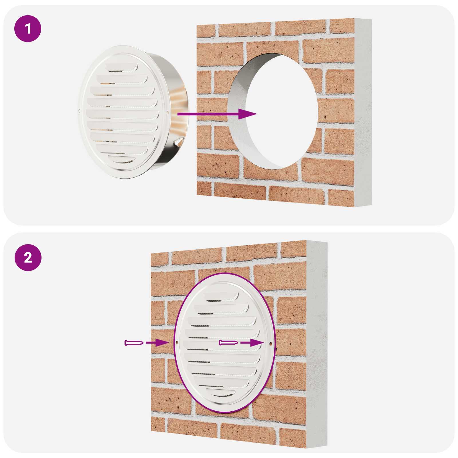 Coperture per ventilazione d'aria 4 pz Argento 150 mm