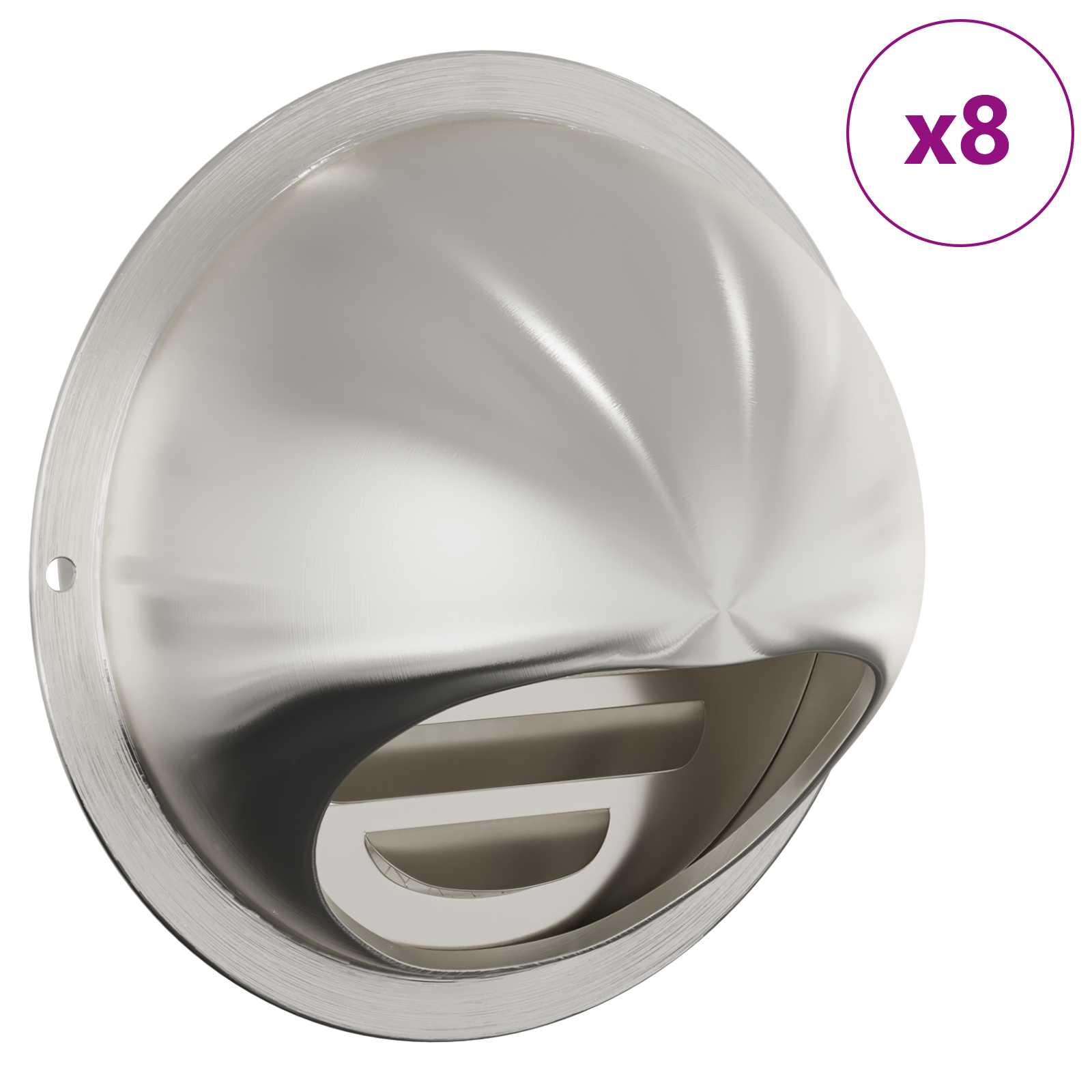 Coperture per ventilazione d'aria 8 pz Argento 80 mm