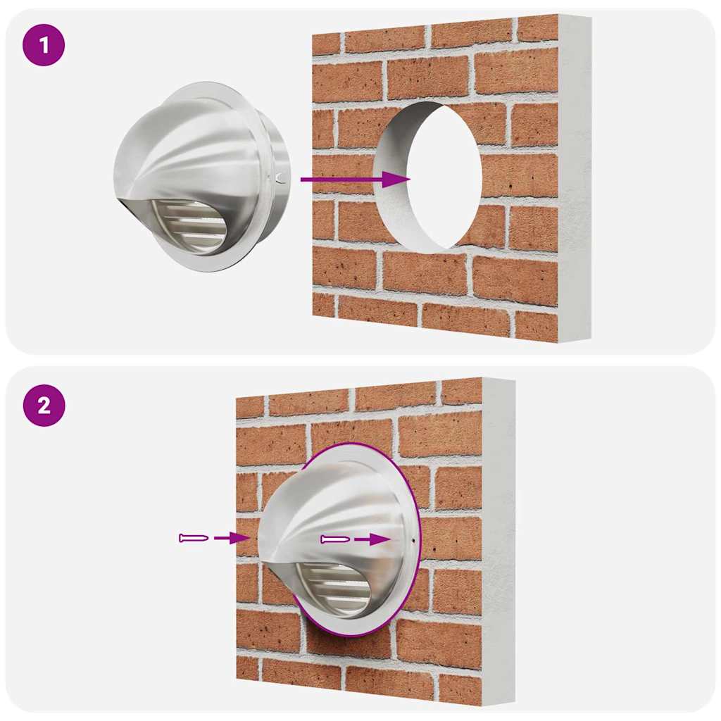 Coperture per ventilazione d'aria 8 pz Argento 150 mm