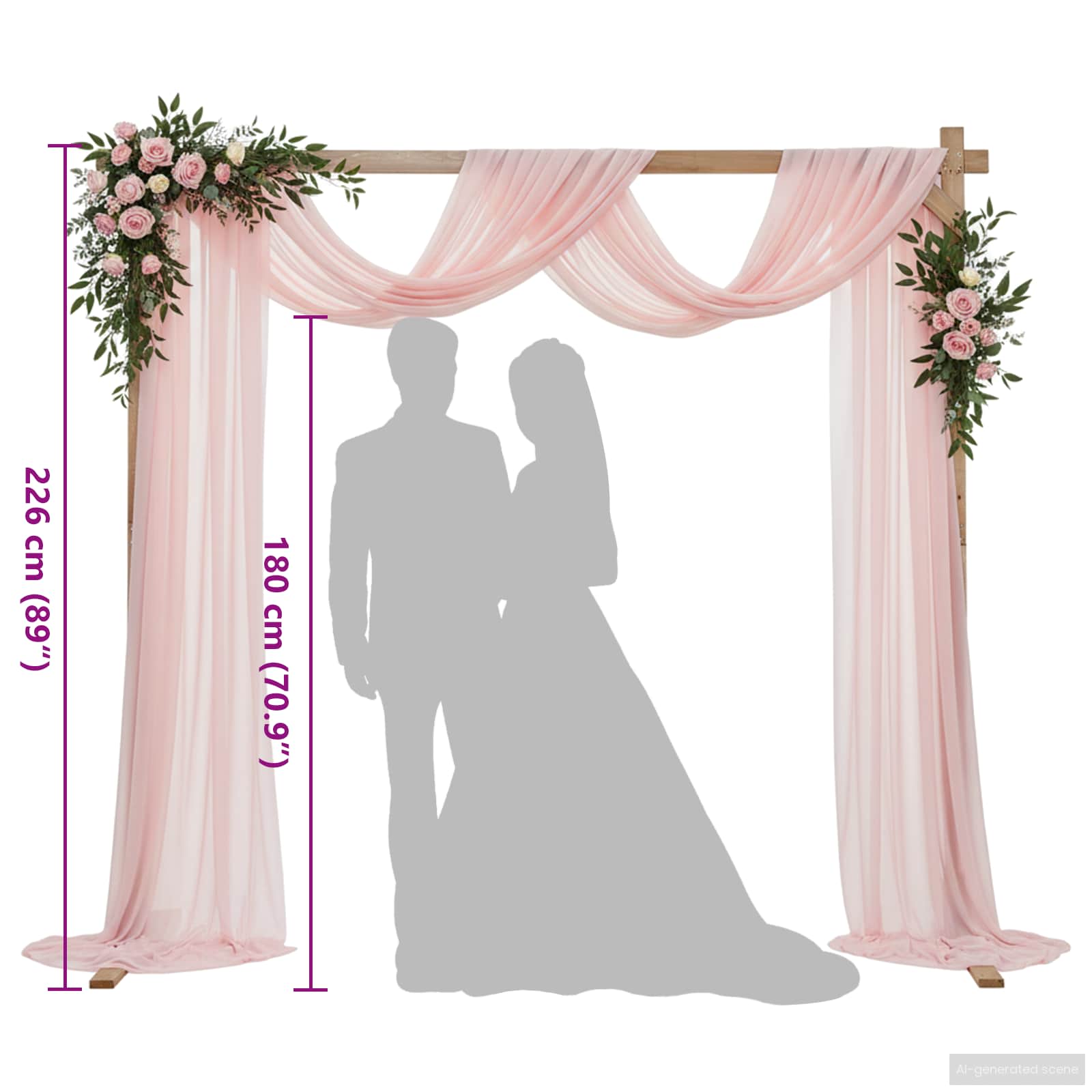 Arco Nuziale Marrone Chiaro 225 x 95 x 226 cm