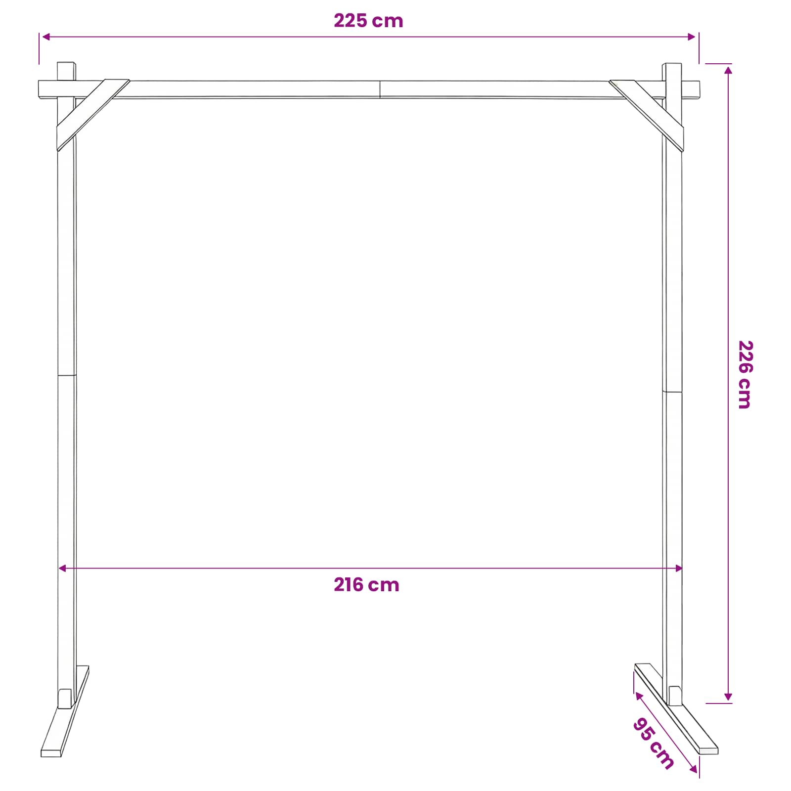 Arco Nuziale Marrone Chiaro 225 x 95 x 226 cm
