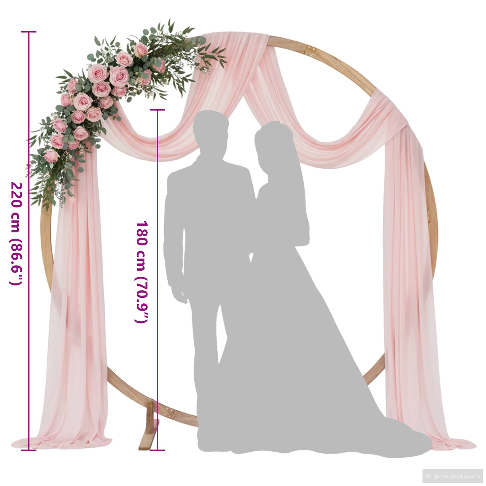 Arco Nuziale Marrone Chiaro 224 x 80 x 220 cm