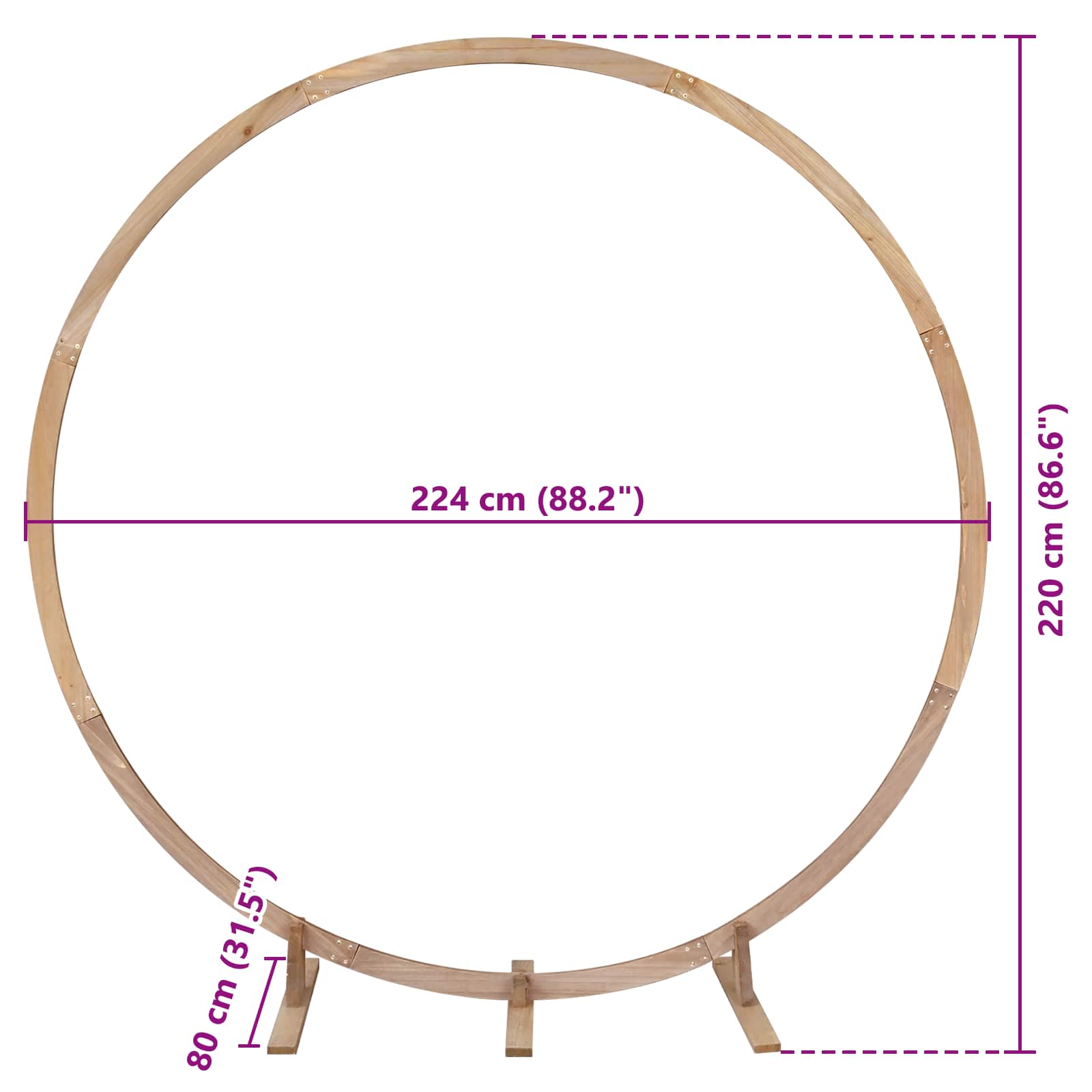 Arco Nuziale Marrone Chiaro 224 x 80 x 220 cm