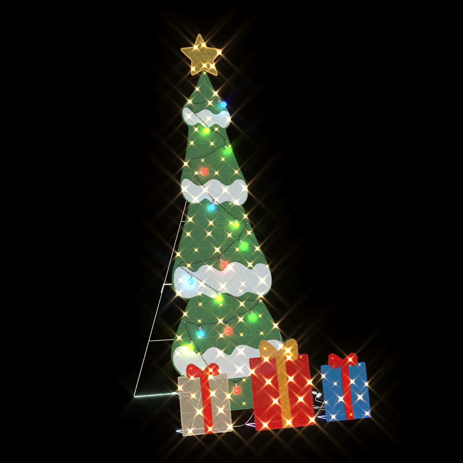 180 LED Multicolore 150 cm Acciaio e Tessuto di Stellina