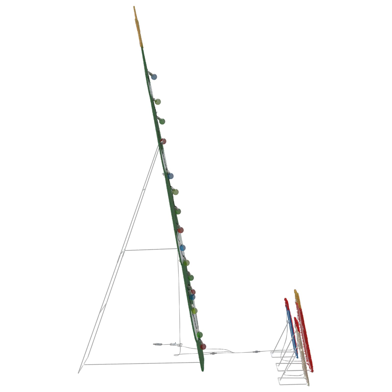 180 LED Multicolore 150 cm Acciaio e Tessuto di Stellina