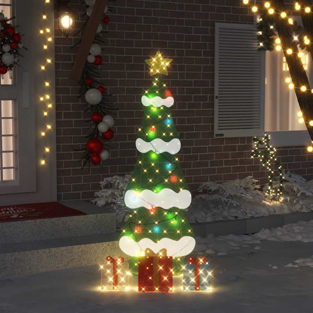 200 LED Multicolore 180 cm Acciaio e Tessuto di Stellina