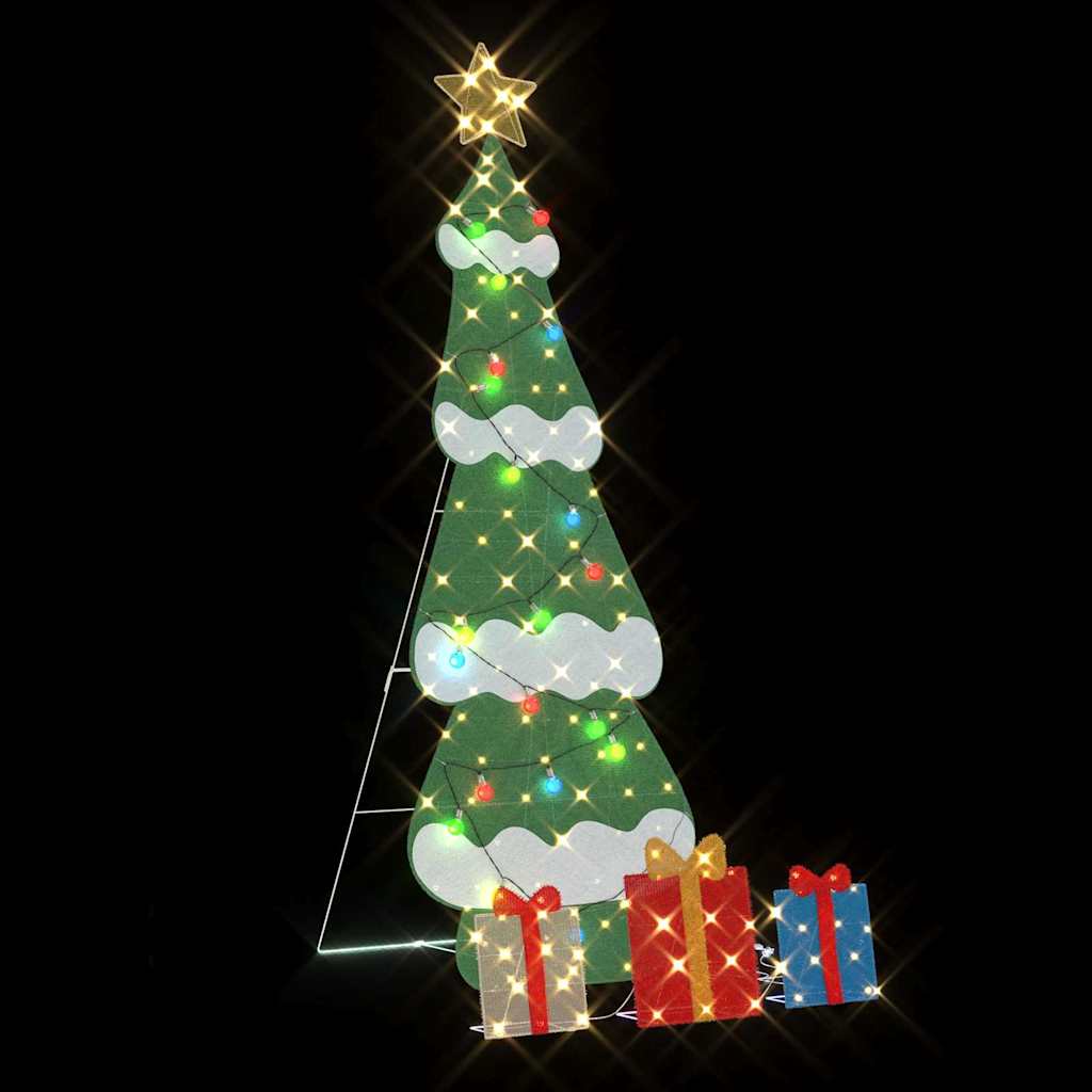 200 LED Multicolore 180 cm Acciaio e Tessuto di Stellina
