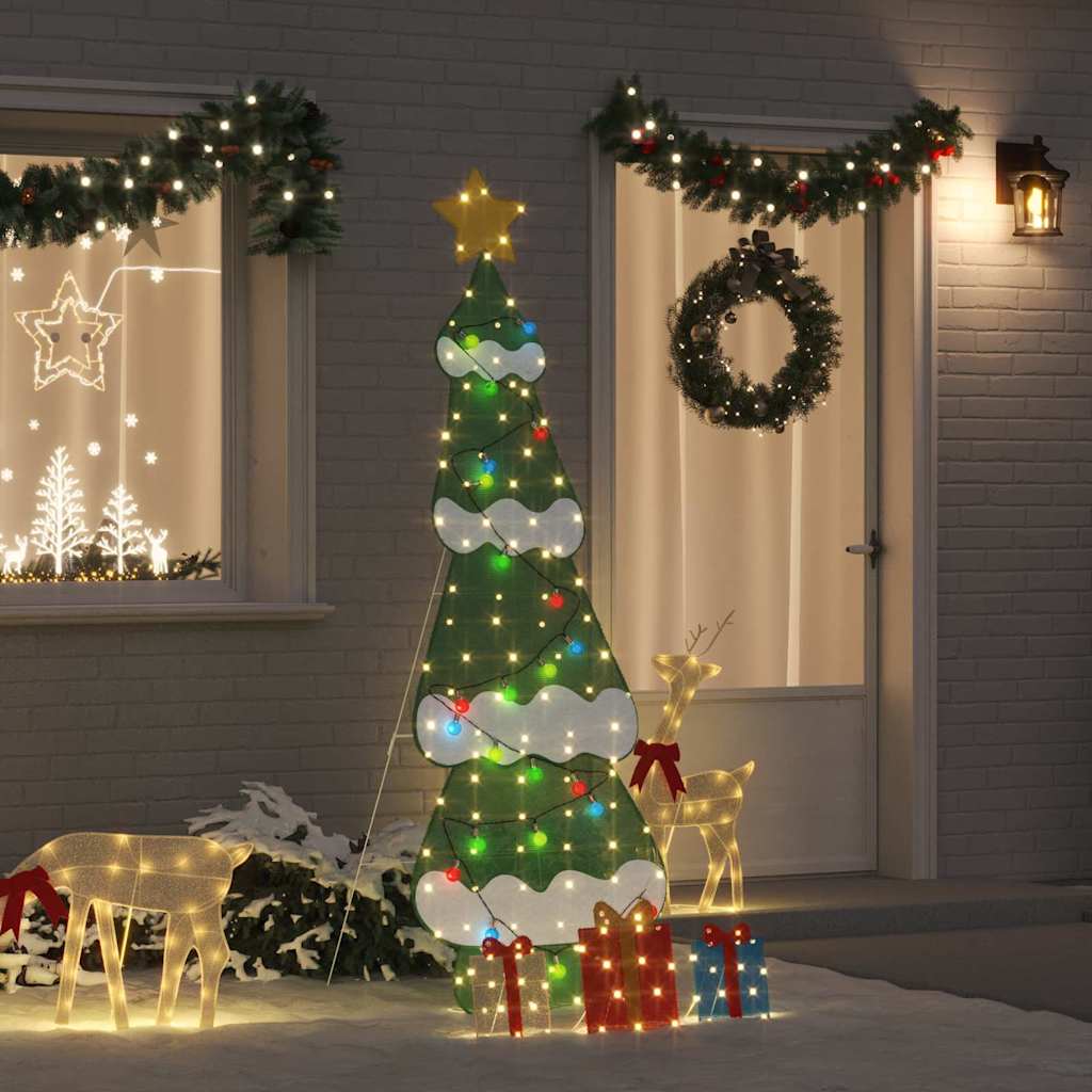 220 LED Multicolore 210 cm Acciaio e Tessuto di Stellina