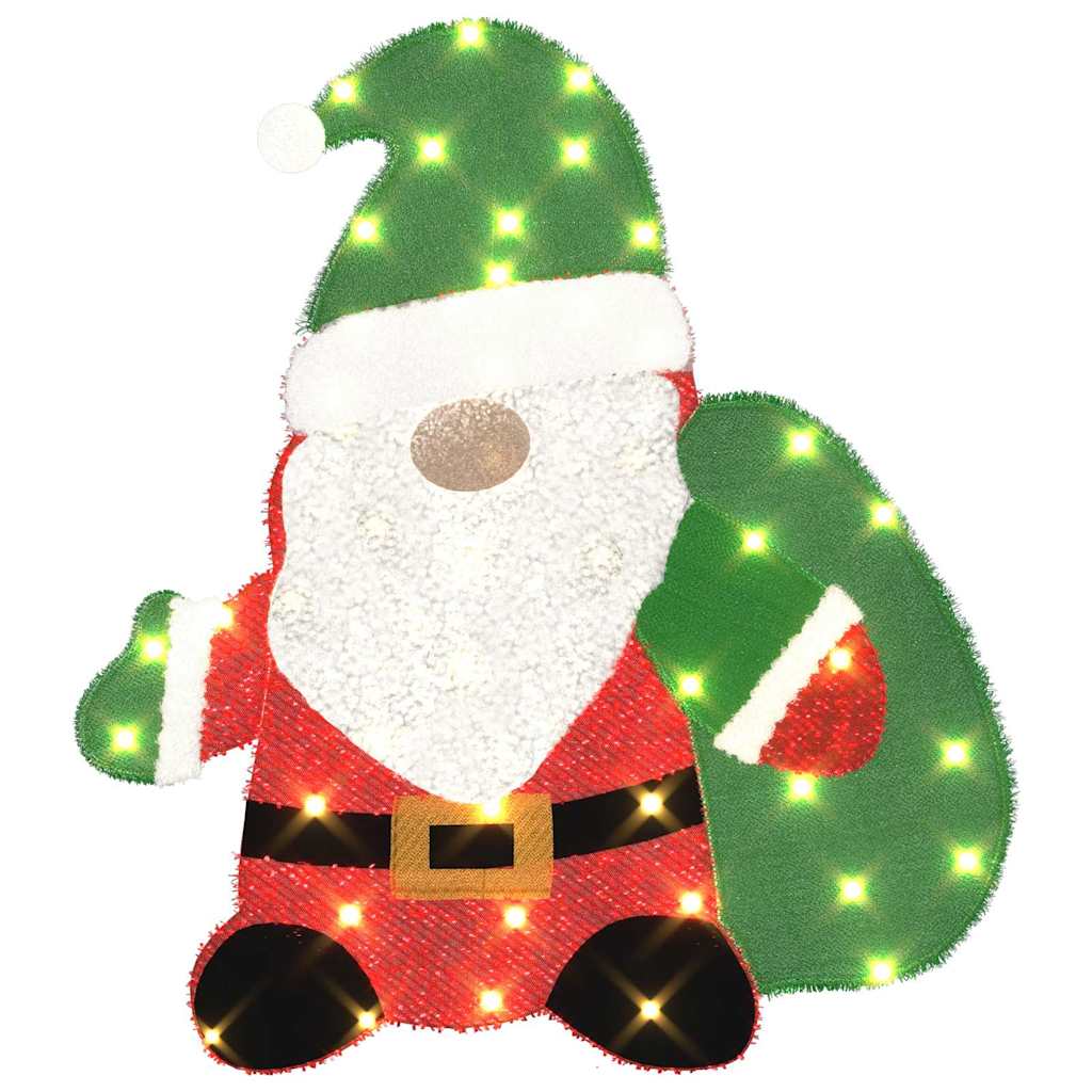 Babbo Natale Illuminato Bianco caldo 70 x 62 cm Tessuto di Lamè