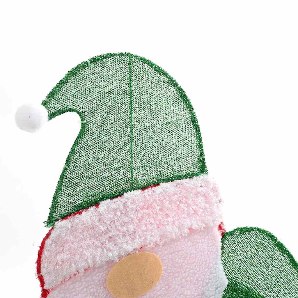 Babbo Natale Illuminato Bianco caldo 70 x 62 cm Tessuto di Lamè