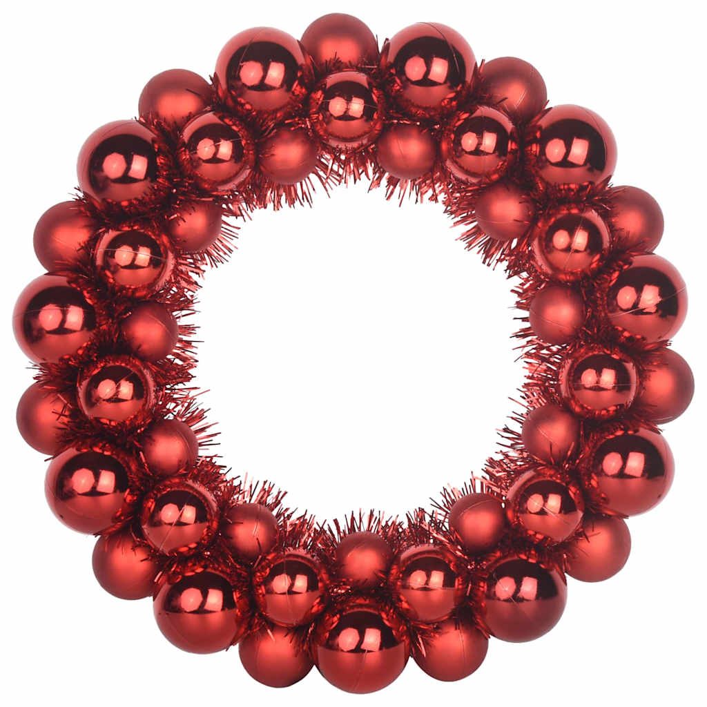Corone di Palline di Natale 2 pz Rosso 33 x 33 x 7 cm