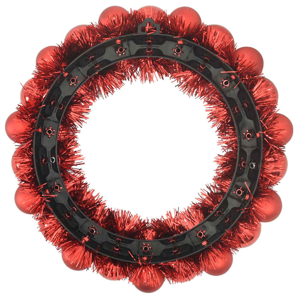 Corone di Palline di Natale 2 pz Rosso 33 x 33 x 7 cm