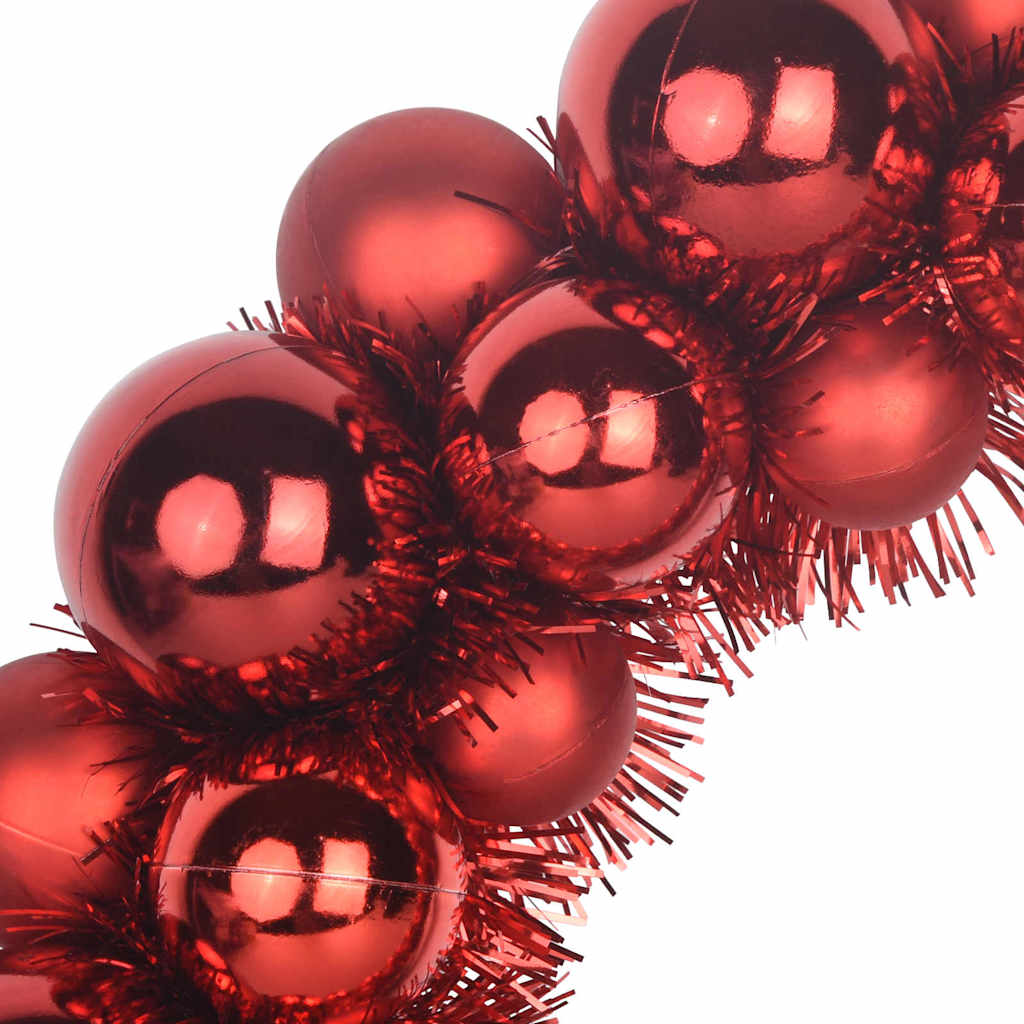Corone di Palline di Natale 2 pz Rosso 33 x 33 x 7 cm