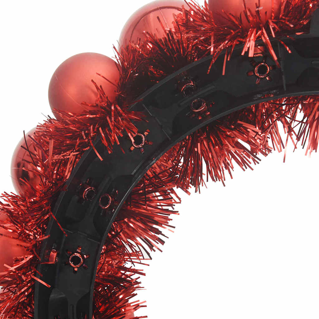 Corone di Palline di Natale 2 pz Rosso 33 x 33 x 7 cm