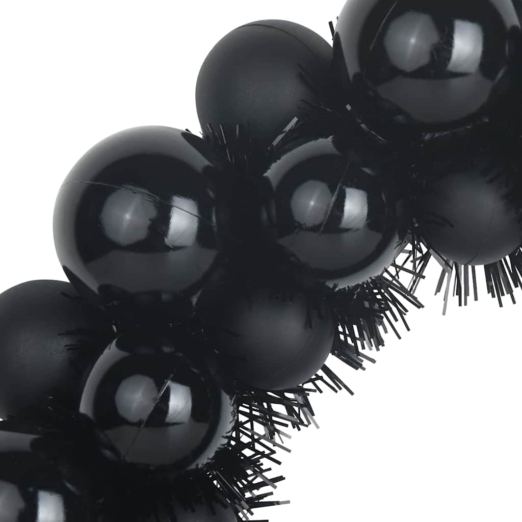 Corone di Palline di Natale 2 pz Nero 33 x 33 x 7 cm
