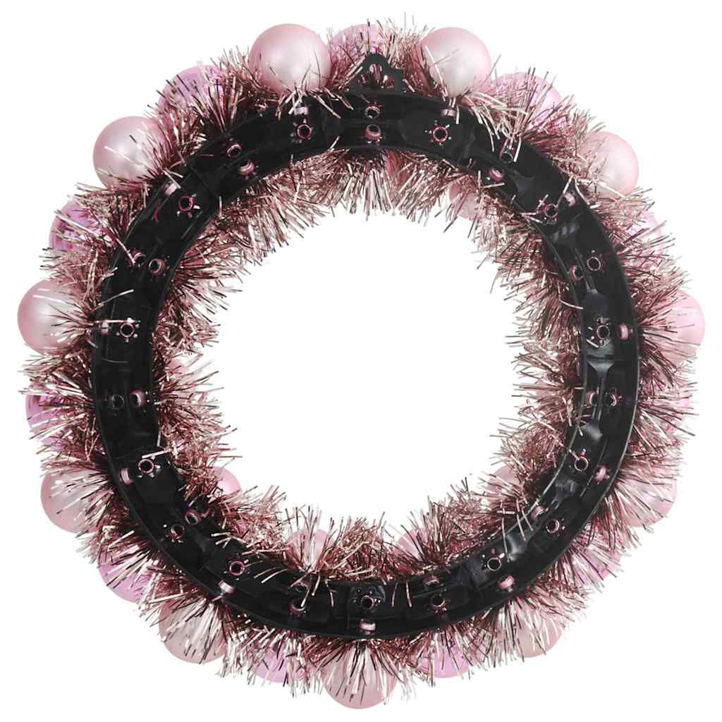Corone di Palline di Natale 2 pz Rosa 33 x 33 x 7 cm