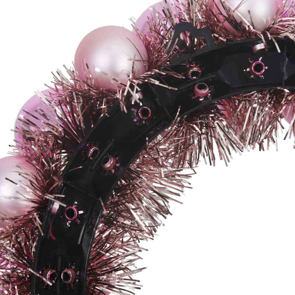 Corone di Palline di Natale 2 pz Rosa 33 x 33 x 7 cm
