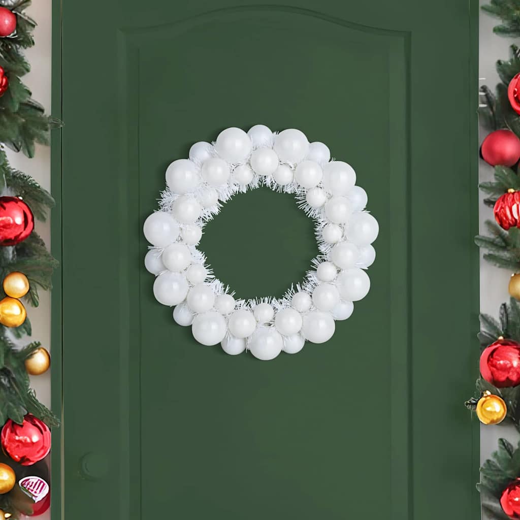 Corone di Palline di Natale 2 pz Bianco 33 x 33 x 7 cm