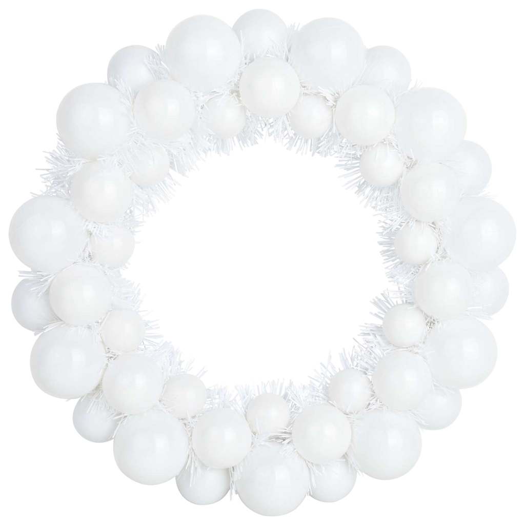 Corone di Palline di Natale 2 pz Bianco 33 x 33 x 7 cm