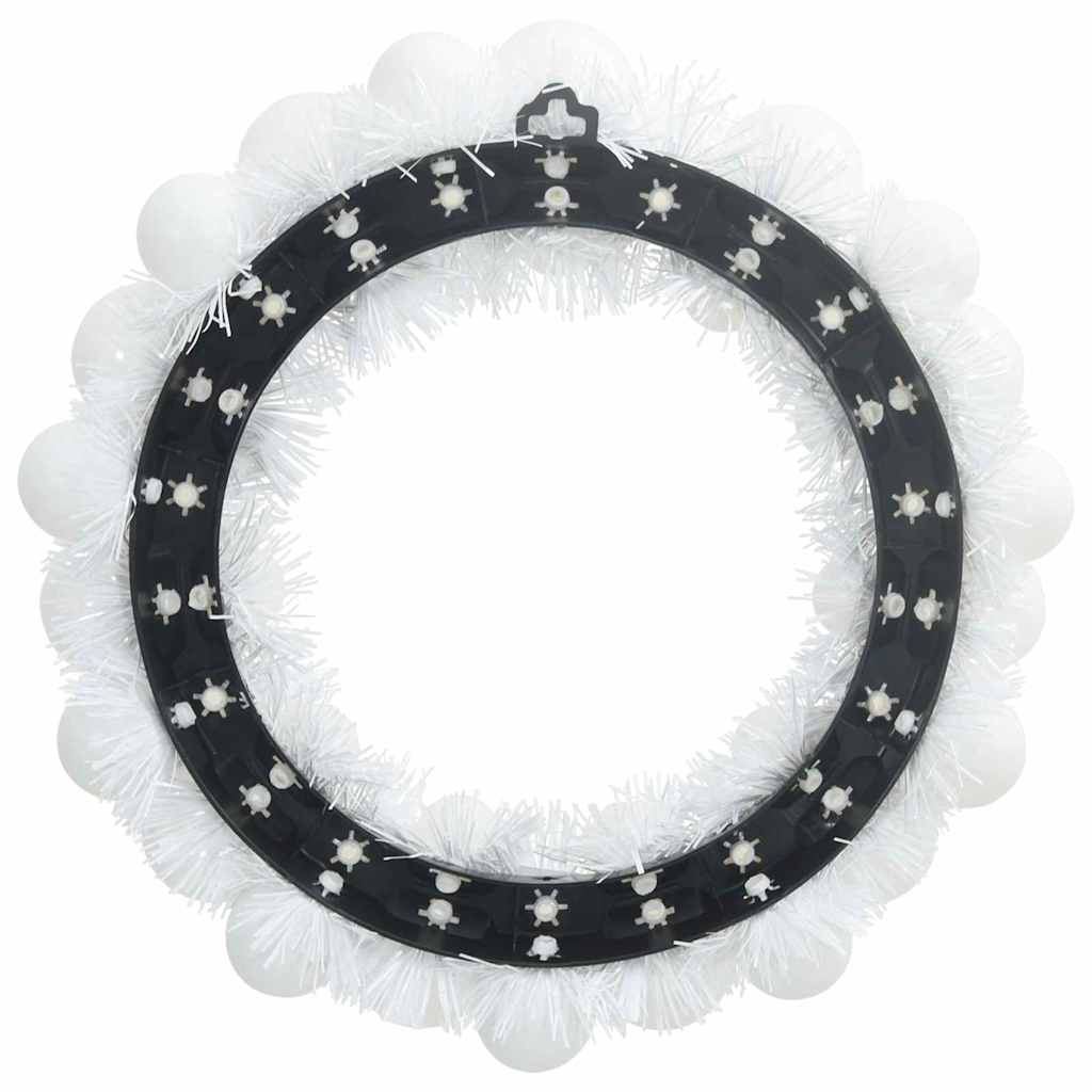 Corone di Palline di Natale 2 pz Bianco 33 x 33 x 7 cm