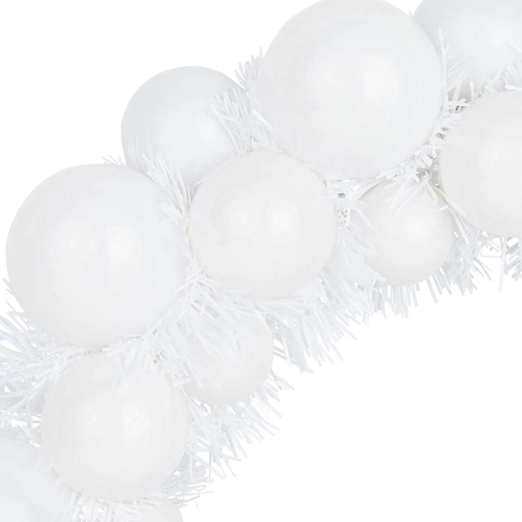 Corone di Palline di Natale 2 pz Bianco 33 x 33 x 7 cm