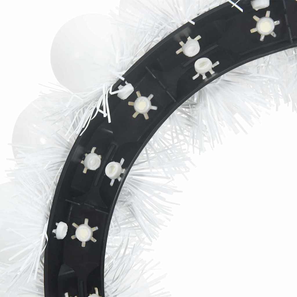 Corone di Palline di Natale 2 pz Bianco 33 x 33 x 7 cm