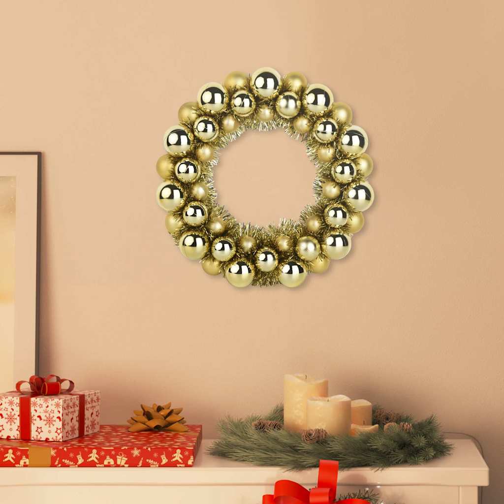 Corone di Palline di Natale 2 pz Oro 33 x 33 x 7 cm Polistirolo