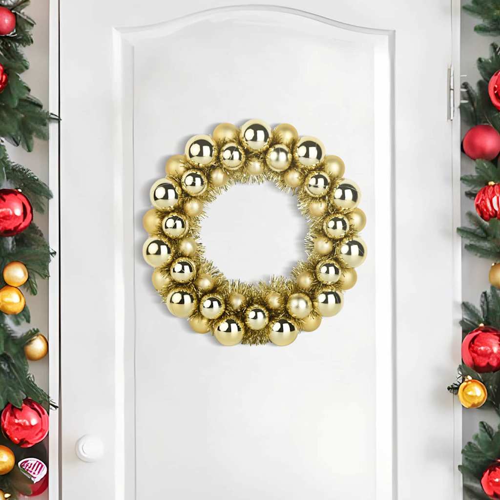 Corone di Palline di Natale 2 pz Oro 33 x 33 x 7 cm Polistirolo