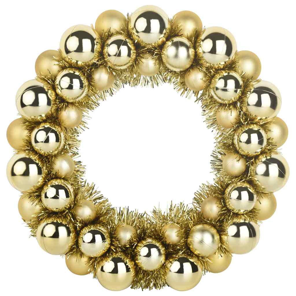 Corone di Palline di Natale 2 pz Oro 33 x 33 x 7 cm Polistirolo