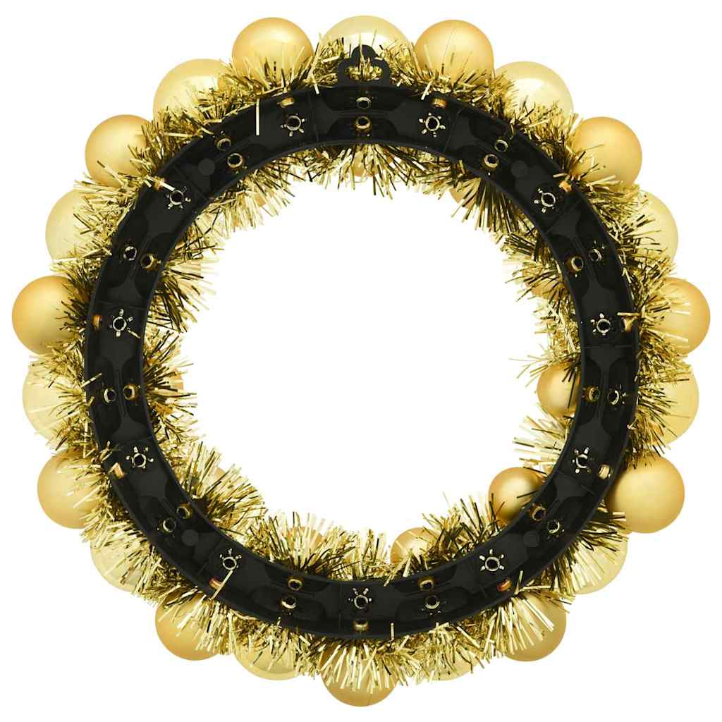 Corone di Palline di Natale 2 pz Oro 33 x 33 x 7 cm Polistirolo