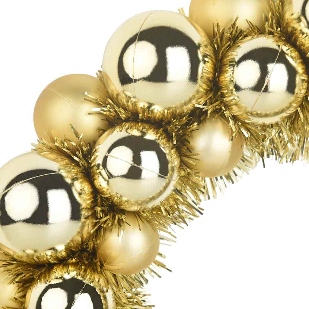 Corone di Palline di Natale 2 pz Oro 33 x 33 x 7 cm Polistirolo