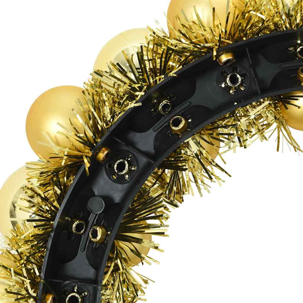 Corone di Palline di Natale 2 pz Oro 33 x 33 x 7 cm Polistirolo