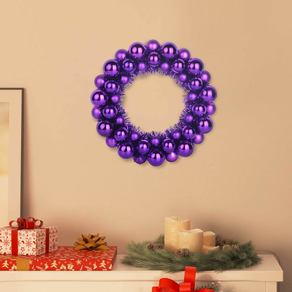 Corone di Palline di Natale 2 pz Lillà 33 x 33 x 7 cm